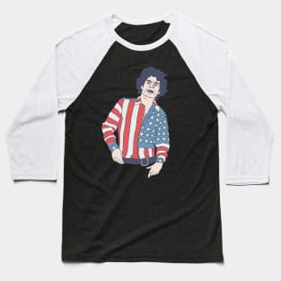 Abbie Hoffman - American Flag - Political Activism Baseball T-Shirt